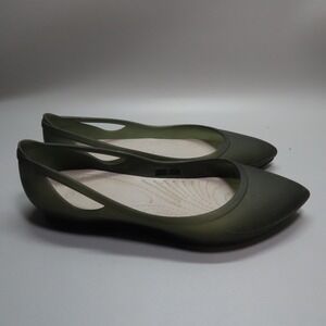 Crocs Shoes Womens 6 Rio Ballet Flats Black Comfort Slip‎ On Pointed Toe